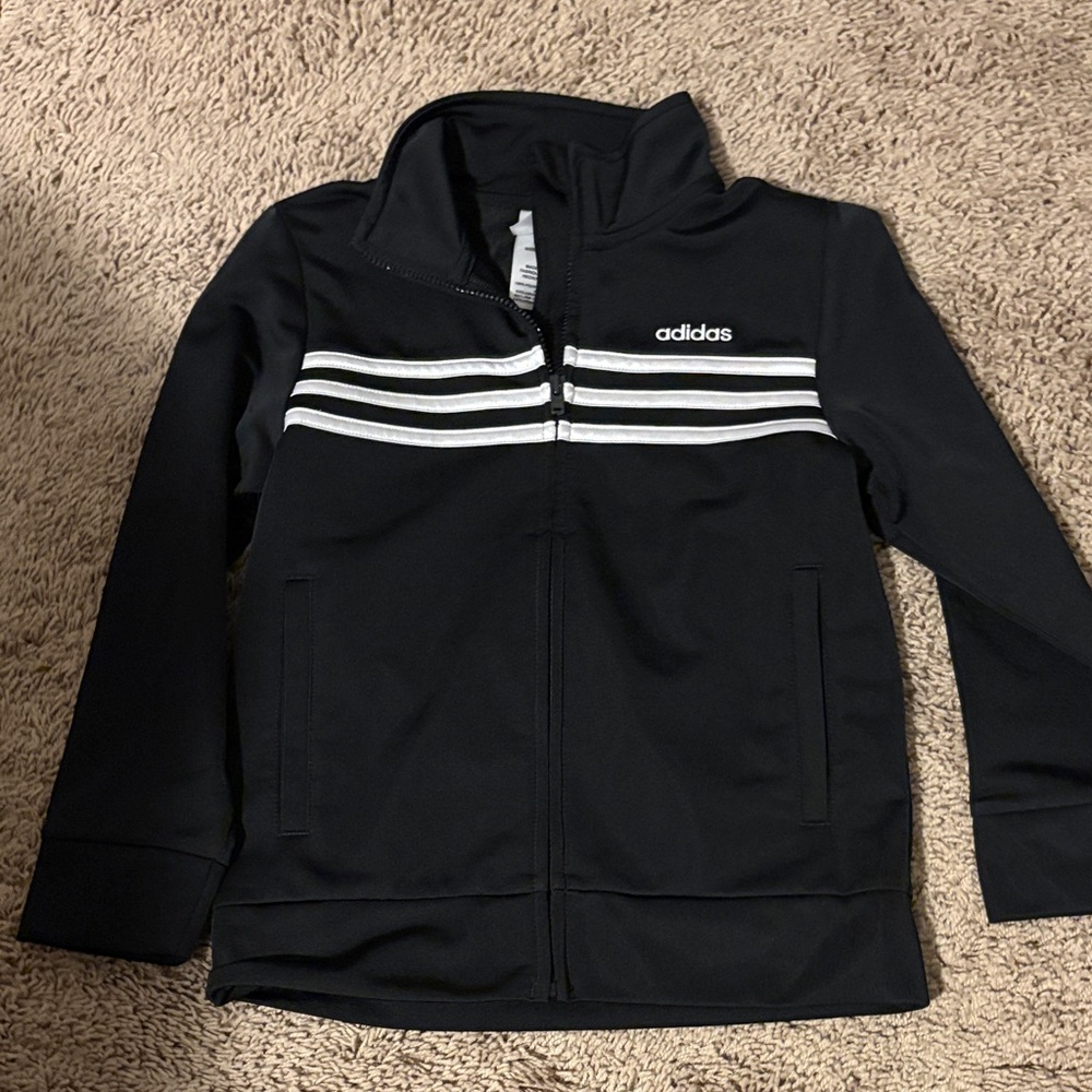 Adidas Black Jacket with White Accents